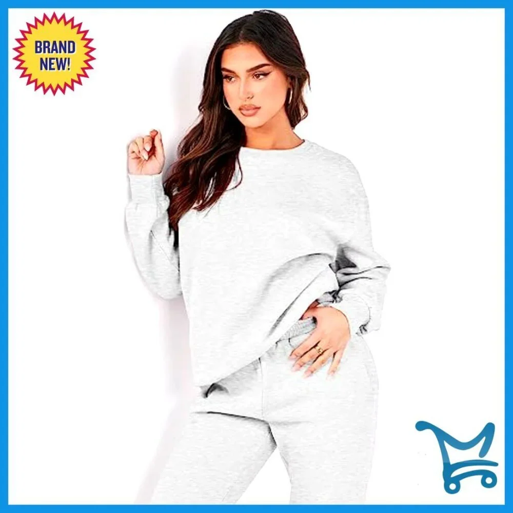 Oversized Sweatsuit Set Loose Fit Lounge Wear Two Piece Outfit Y2K Chic